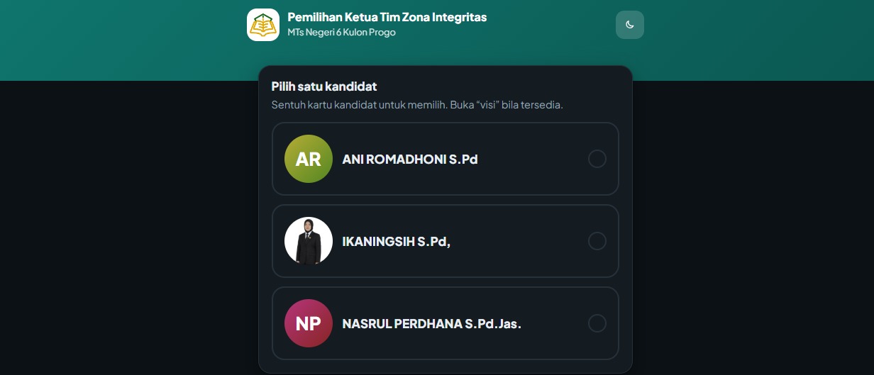MTsN 6 Kulon Progo Gelar Pemilihan Ketua Tim ZI